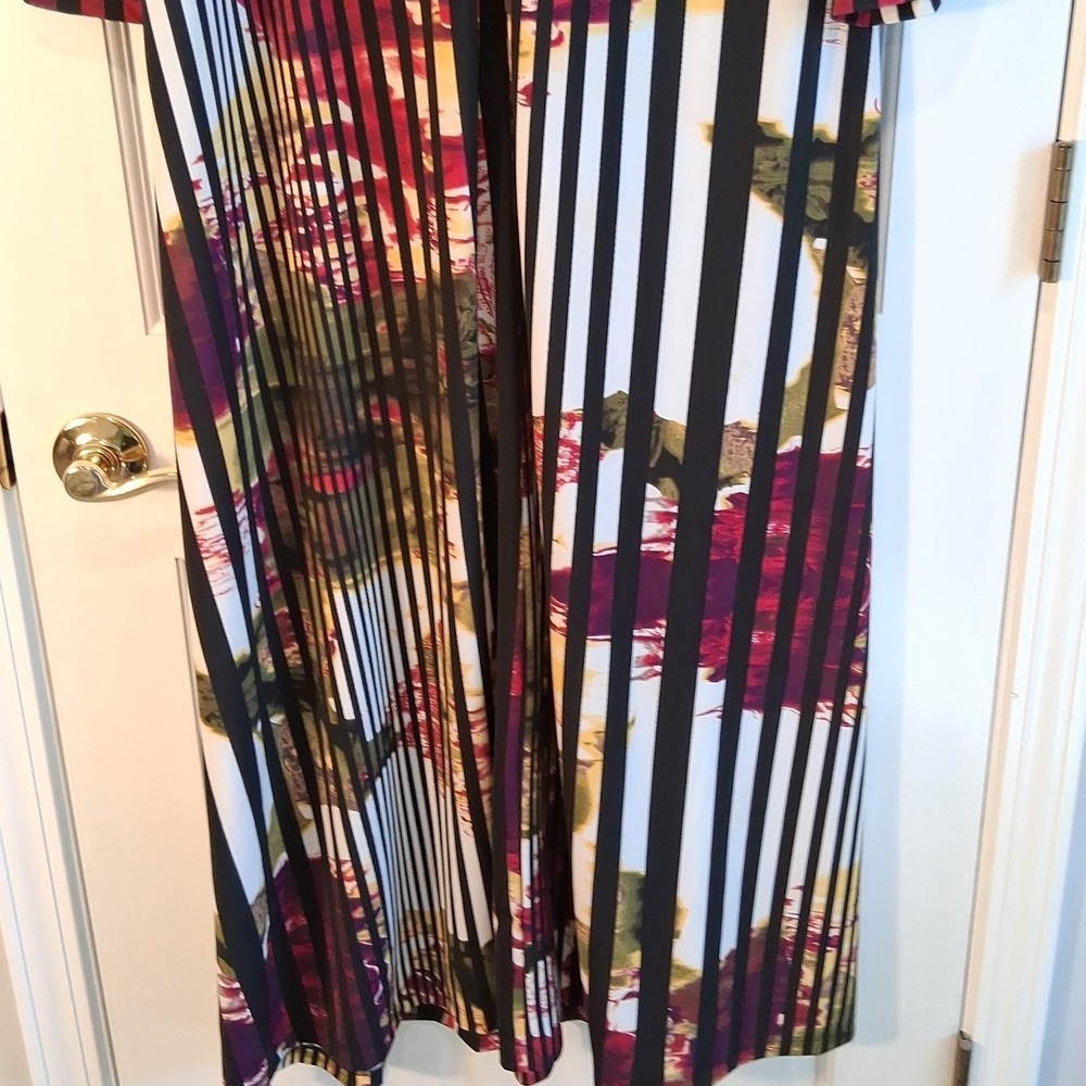 Ashley Stewart Plus Size Maxi Dress 22/24 Striped Floral Boho Wedding Guest - Picture 11 of 12
